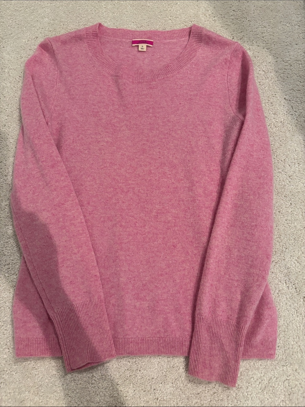 J Crew Pink Crewneck Cashmere-Sweater
